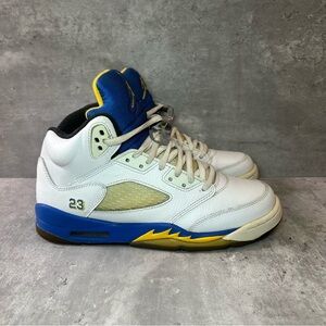 Nike Air Jordan 5 Retro Sneakers 440888-189 Womens sz 7.5 - white/blue